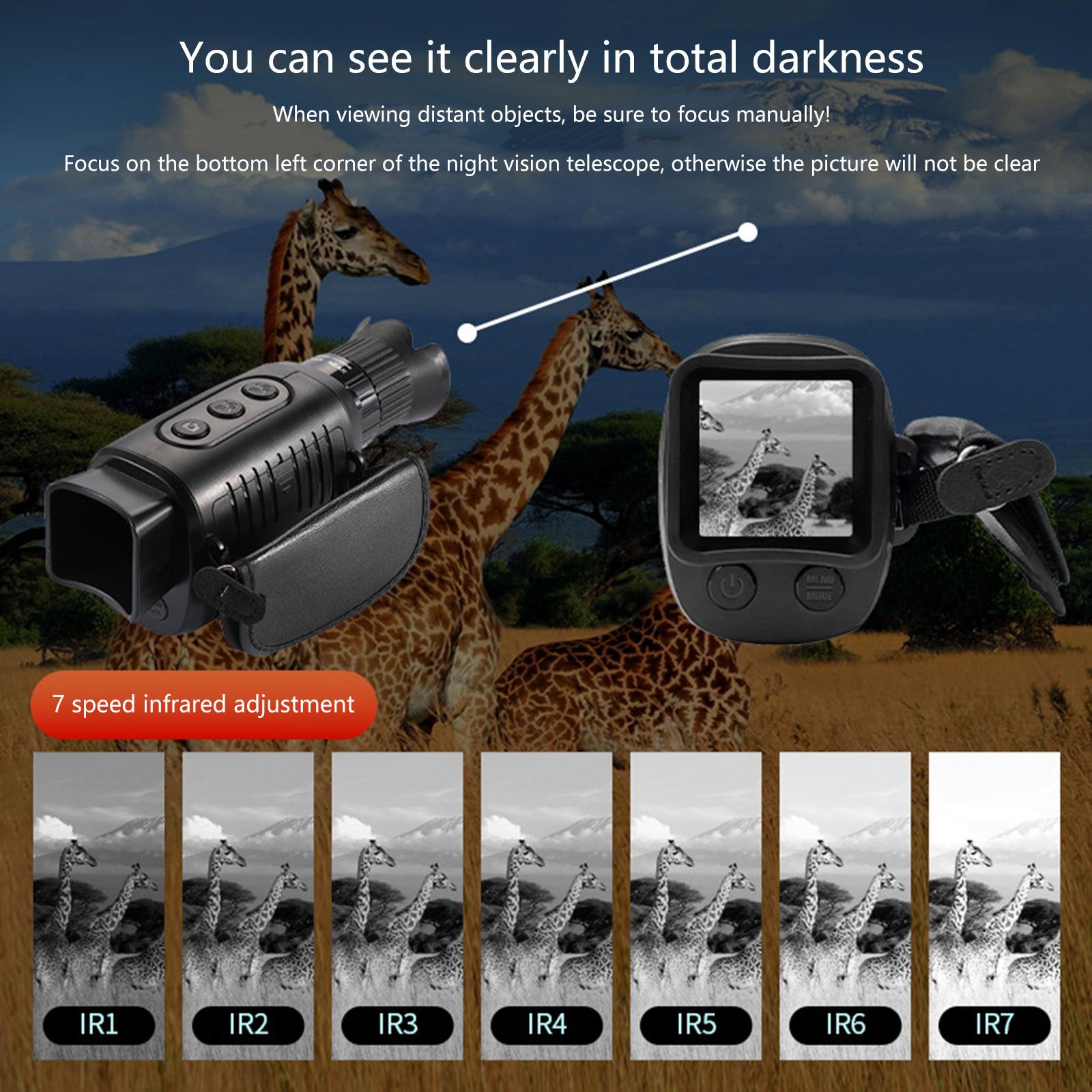 

Монокуляр нічного бачення Інфрачервоний оптичний монокуляр для полювання на відкритому повітрі з 10-кратним цифровим зумом далекого телескопа