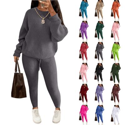 Fashionable Women's Casual Knitted Two-piece Suit