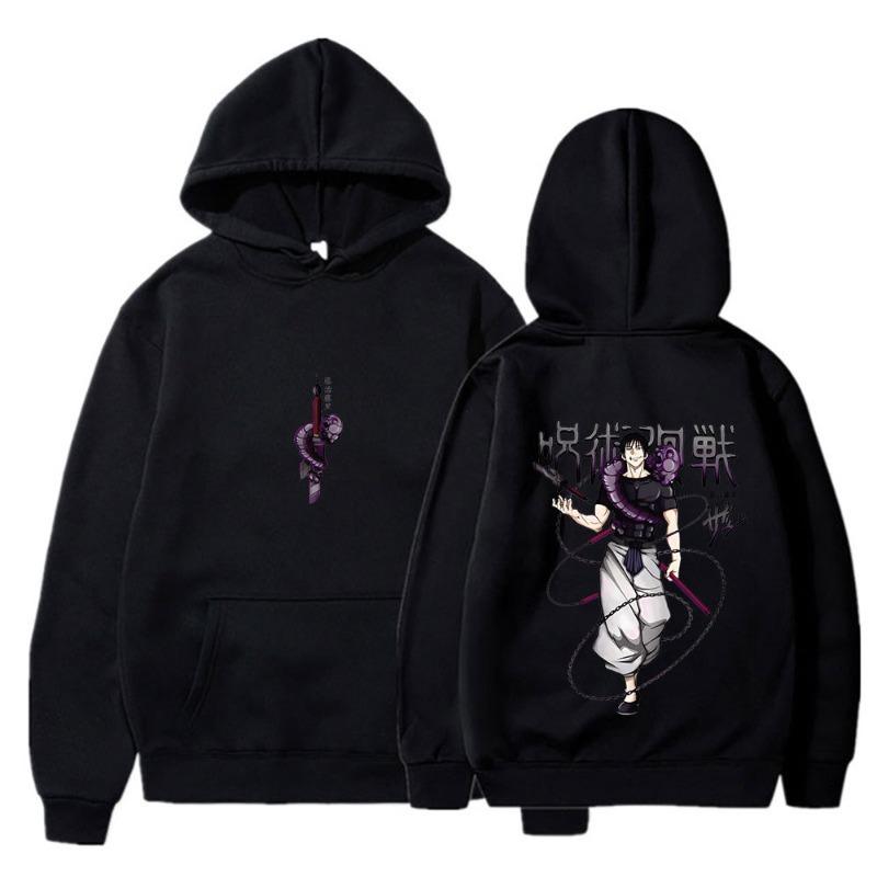 Jujutsu Kaisen Anime Hoodies Fushiguro Toji Print Hoodie Unisex Pullover Men Vintage Graphic Hoody Oversize Clothing