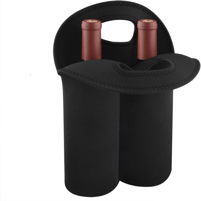 

2-Pack Insulated Rubber Wine Bottle Covers with Carry Handles - Multi-Color Options, Convenient and Practical for Home