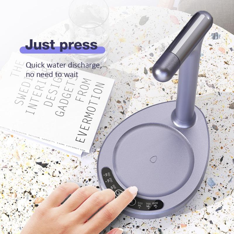 Desktop Water Bottle Dispenser USB Charging Button Control 6 Levels of Quantitative Water Adjustment Portable Smart Water Pump