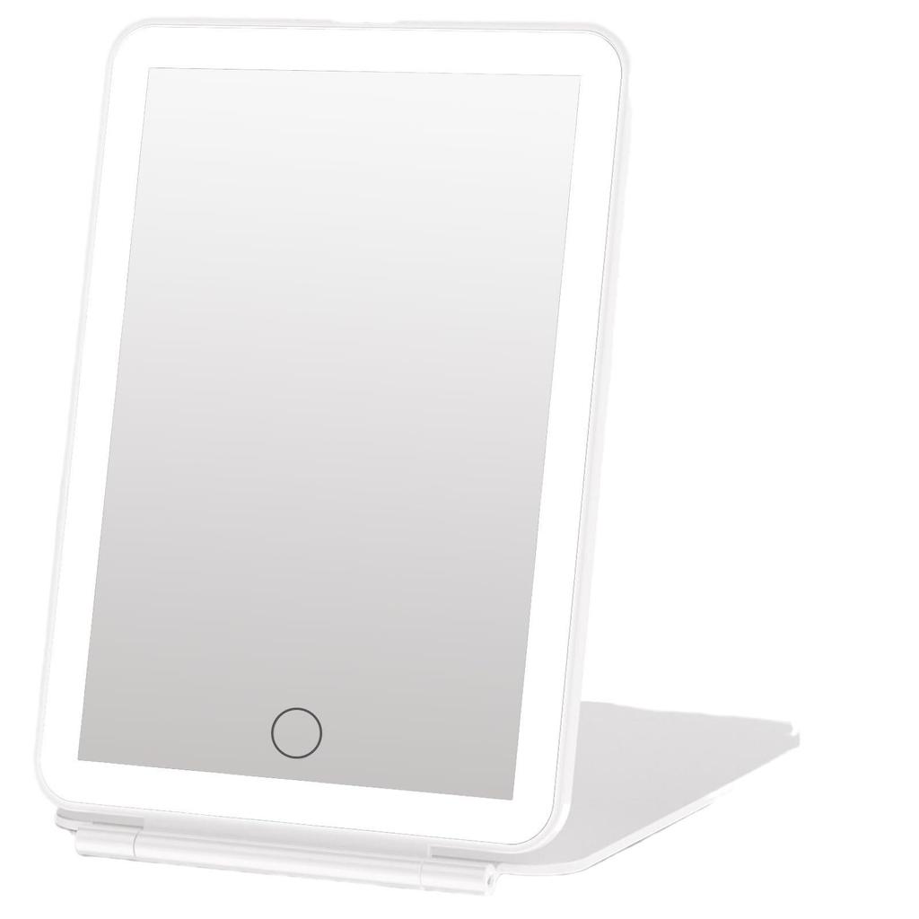 Portable LED Makeup Mirror with Three-Color Light, Touch Control, and Stepless Dimming