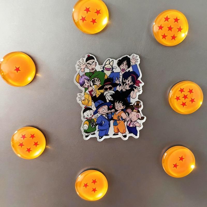 Magneti per Frigorifero Dragon Ball 1-7 Stelle Anime Cartone Animato Creatività Magneti Rotondi Lavagna Bianca Ufficio Messaggio Arredamento Casa Cucina Regalo