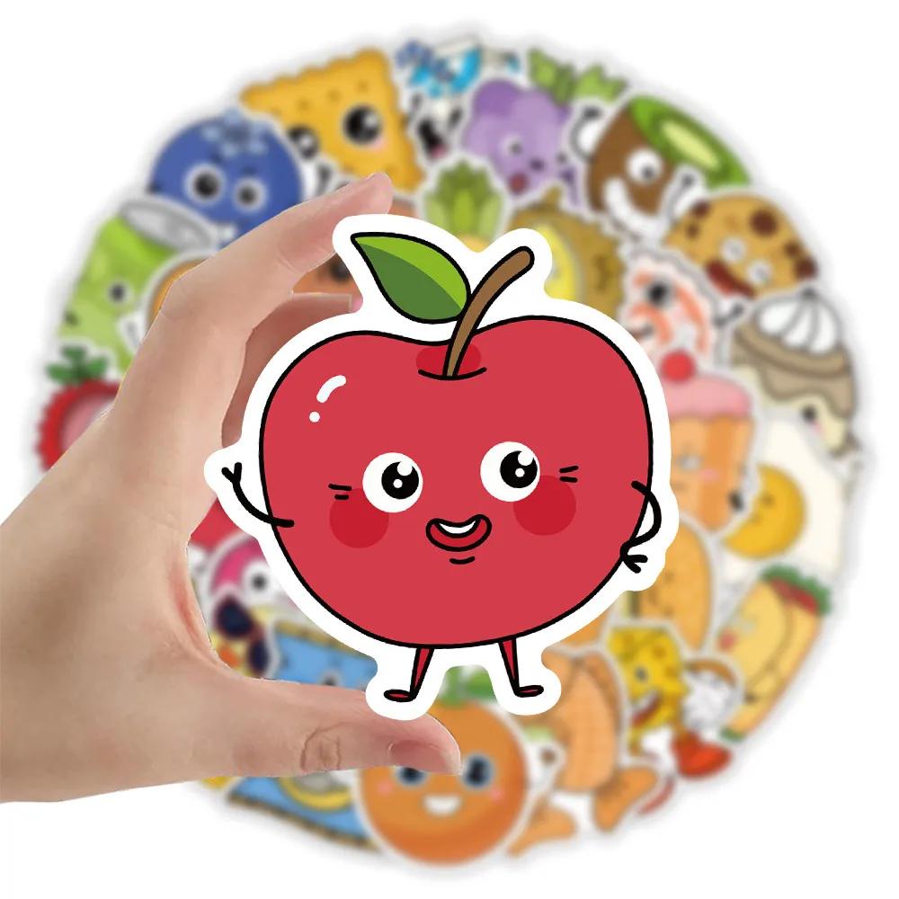 52-Piece Minimalist Fresh Food B Stickers - Cute Decorative Decals for Hand Journals, Phone Cases & Water Bottles