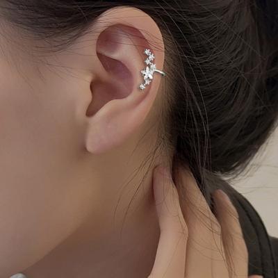 Nowe Osobowość Wykwintne Błyszczące Cyrkon Wielka Niedźwiedzica Klipsy do Uszu dla Kobiet Stal Nierdzewna Fałszywy Kolczyk Gwiazdy Ear Cuff Biżuteria