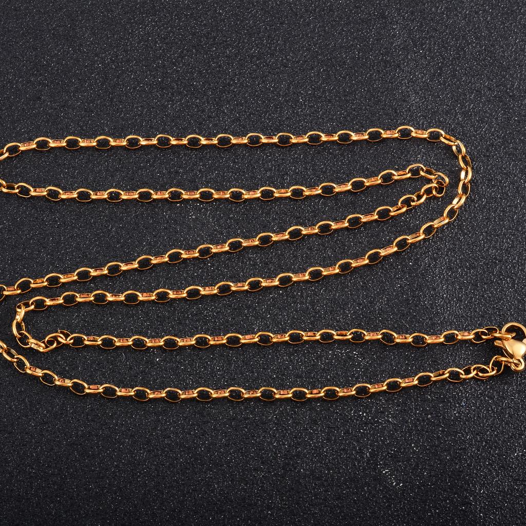 Collana a maglia Rolo in Acciaio Inossidabile 316L Catena O Ovale per Donne Uomini Choker Accessori Gioielli Hip Hop su Collo Collare Regalo Fai da Te