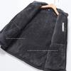 Autumn Winter Fleece Jacket For Men Thickened Loose Fit Stand Collar Cardigan Fleece Top Sweatshirt For Middle-Aged Dads