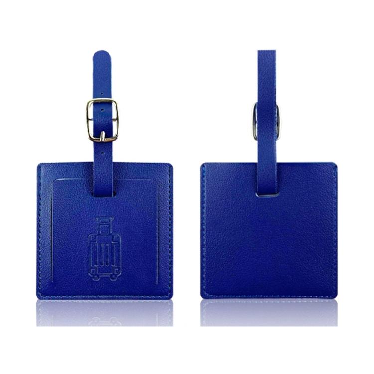 Suitcase Square Label PU Leather Labels School Bag Name Card for Trip Security