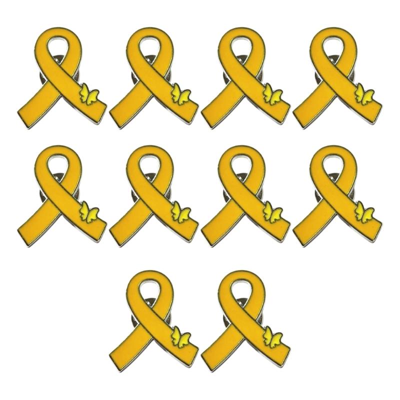 

10Pcs Awareness Ribbon Brooch Pins For Women Butterfly Shape Decorative Lapel Pin For Clothing Bag Dress Embellishments жёлтый