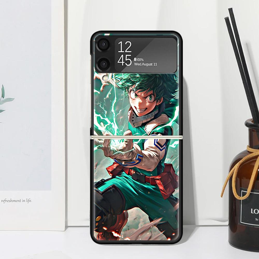 

Midoriya Izuku Deku MHA My Hero Phone Case Cover for Samsung Galaxy Z Flip 7 6 5 4 3 5G Flip3 Flip4 Flip5 ZFlip6 ZFlip7 Black Fu Samsung Z Flip 3