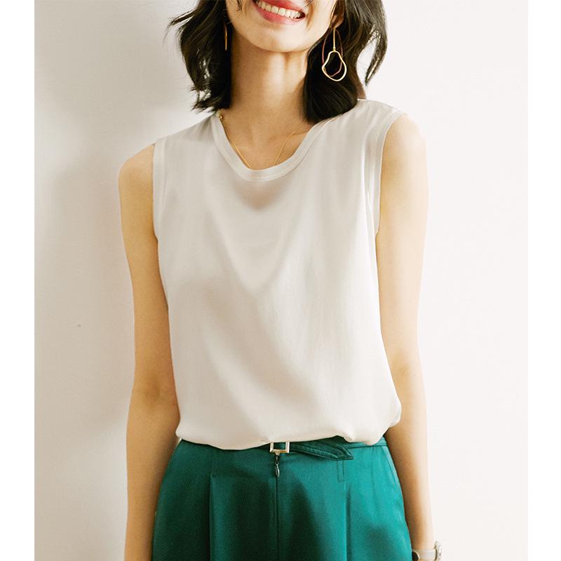 Plus Size Women's Silk Satin Camisole Vest - Mulberry Silk Base Layer Top