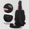 Men's Chest Bag Anti-theft USB Business Messenger Bag Multifunctional Water Repellent Shoulder Bag PU Commuter Backpack Men