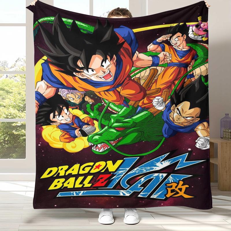 Anime D-Dragon Ball Game Cartoon Flannel Blanket,Ultra Soft Warm Plush Throw for Home Bedroom Bed Sofa Cover Office Camping