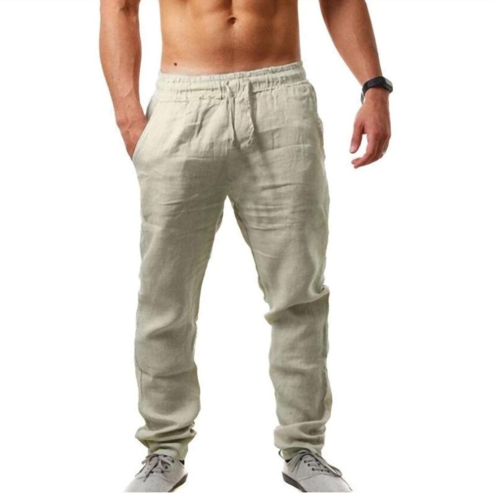 2026 Summer Men's Hip-hop Breathable Cotton Linen Loose Casual Sports Pants