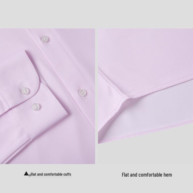 HLA Men's Wrinkle-Free Long-Sleeve Business Casual Shirt