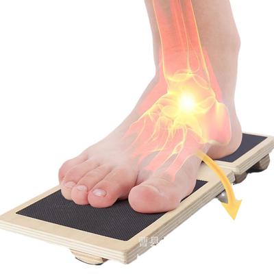 Single Foot Balance Board Ankle Strengthener Exerciser Sprained Non-slip Wood Wobble Board Physical Therapy Posture Corrector