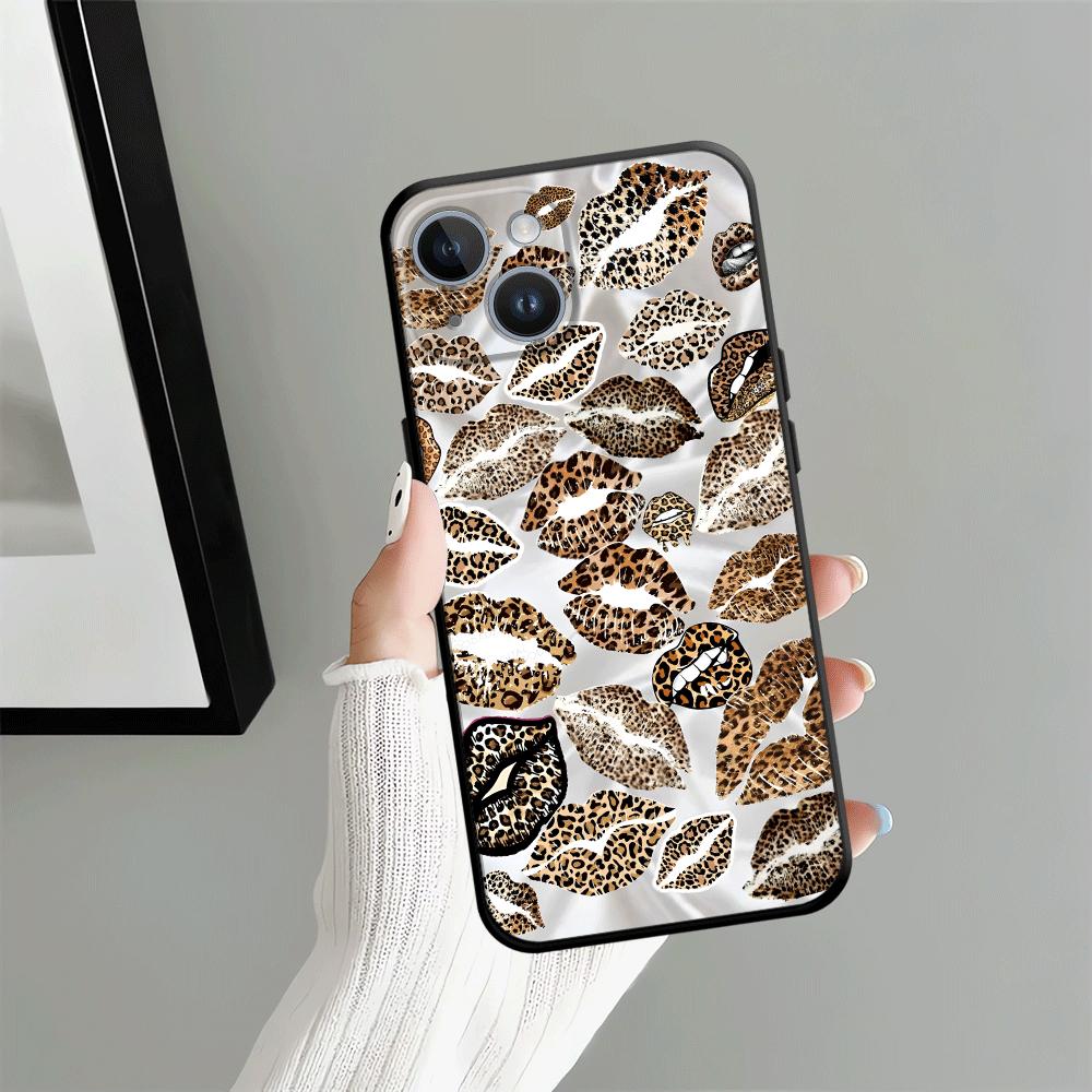 Funda Phone Cover Case for Apple iPhone 17 Pro Max 15 Pro 7 8 11 16 14 12 XR XS MAX Air 13 Leopard Print Lip Print Art