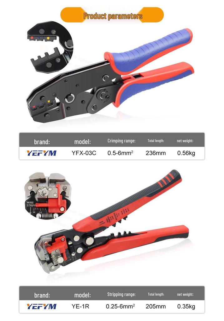 YFX Multi-Functional Quick-Change Crimping Pliers Set for Terminals