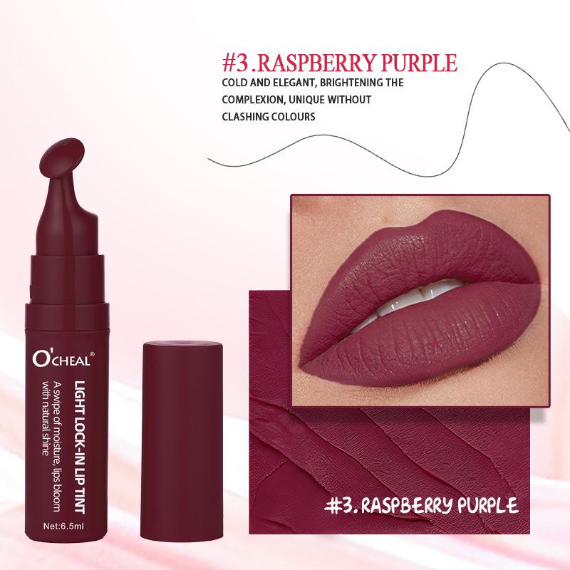 

O CHEAL Matte Lip Gloss Long-Lasting Non-Stick Cup Waterproof 03#RASPBERRY PURPLE
