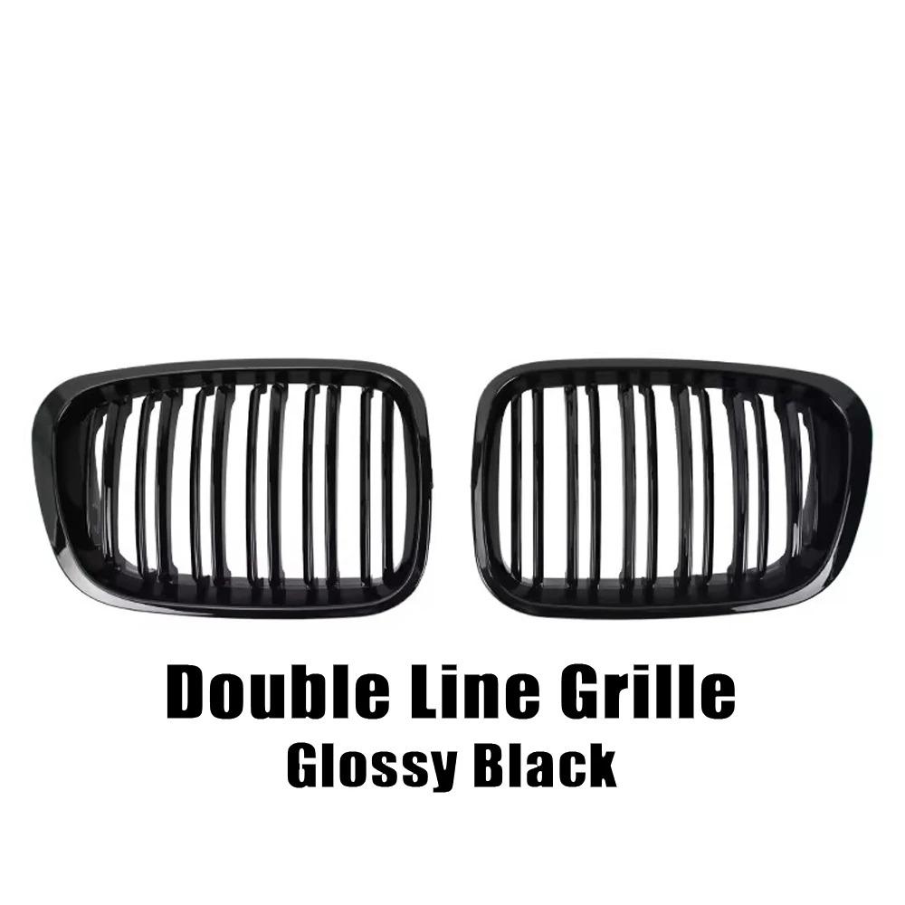 

Glossy Double Line Style Front Bumper Racing Grille For BMW E46 4-Door 320i 323i 325i 328i 330i 1998-2001 Grill Accessories A-Glossy Black