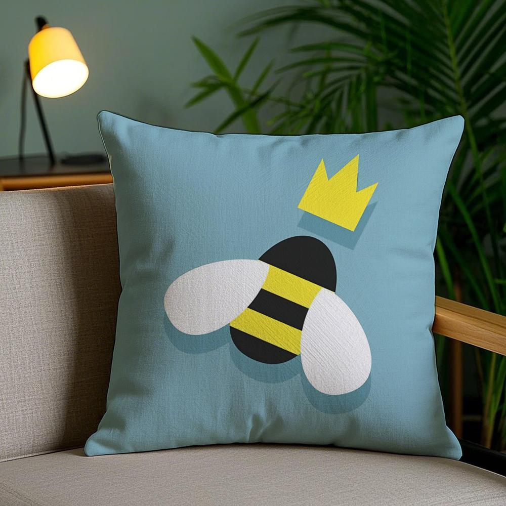 Cute Animal Cushion Cover Plush Fabric Soft Double-Sided Printed Invisible Zipper Sofa Pillow Case Home Decor