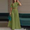2026 Spring Women's Elegant Two-Piece Set: Short Top and Long Pants