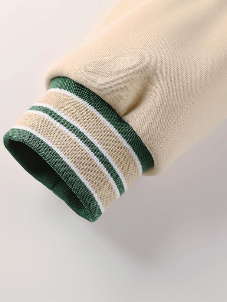 Jachetă Sport Casual Bărbați Bloc de Culoare Brodată Stil Retro European Mărime Europeană 2025