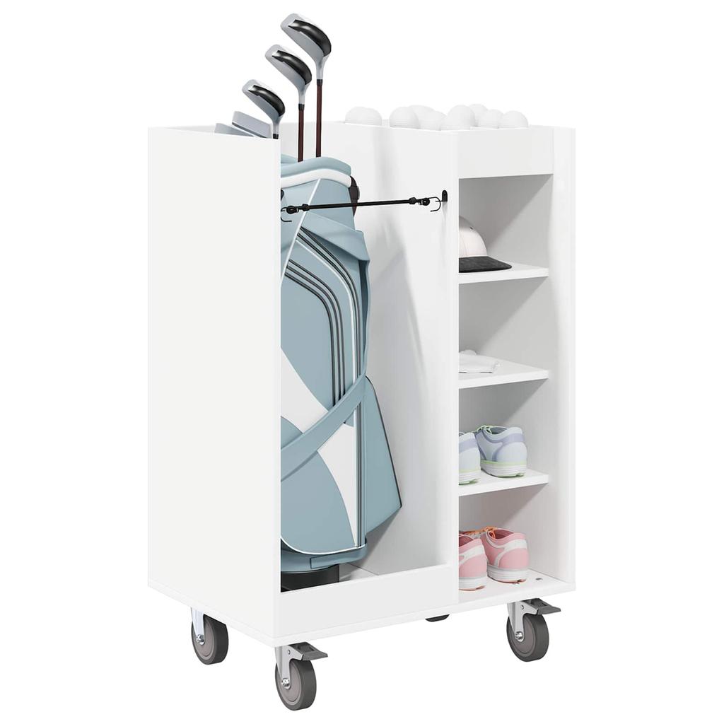 Golf Cabinet with Wheels Universal White 65 x 45 x 98 cm