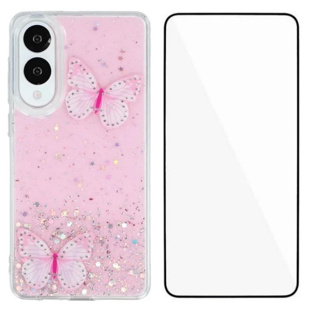 For Samsung Galaxy S25 Edge TPU Case WANLONFENG AW Series PVC Butterfly Epoxy Phone Cover with HD Film