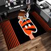 1pc Cincinnati Bengals LOGO Print Area Rug - Soft,Washable Non-Slip Indoor Mat for Office Chairs,Living Room,Home Office Decorative Rug