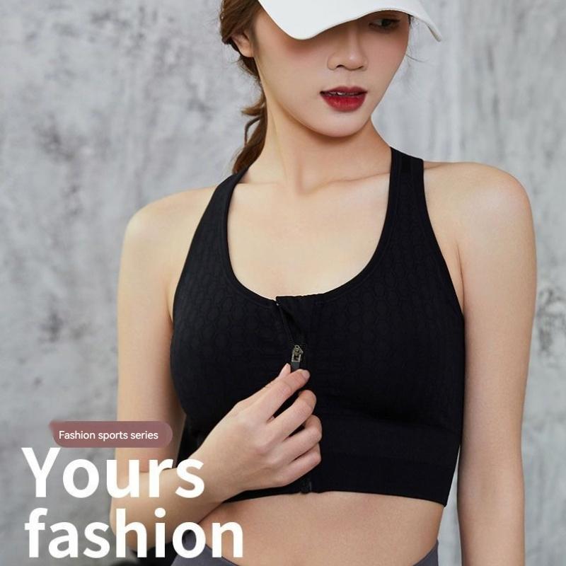 Front Zipper Shockproof Sports Underwear Online Beauty Back Gathered Yoga Fitness Bra