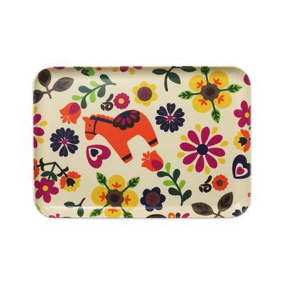 Bandeja de Refeição Tatsucraft SR, Média, 33cm, Modelo Original Web Design Polka, Segura para Lava-louças e Micro-ondas, Elegante Plástico Nórdico Quadrado-Retangular,