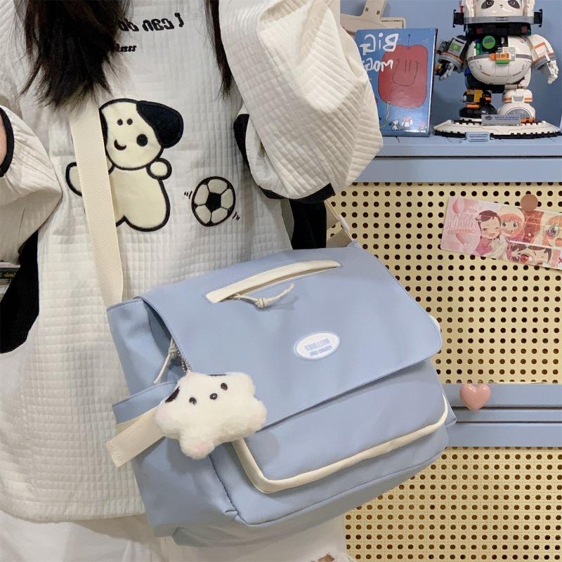 The New Schoolbag Is High-value, Fresh and Sweet, and the Candy-colored Satchel Is a Girl's Lightweight Spring Outing Large-capacity Messenger Bag.