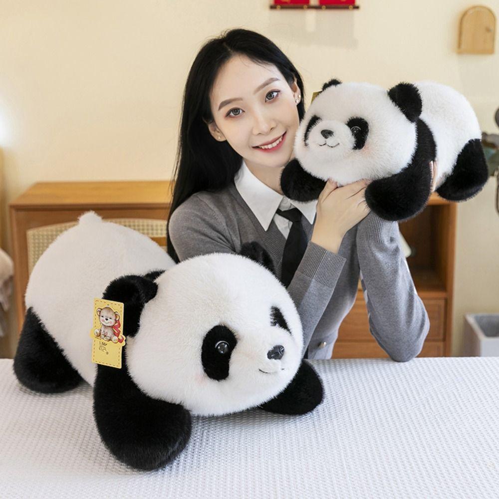 Crouching Posture Panda Stuffed Doll Sitting Posture Soft Panda Plush Doll  Room Decoration