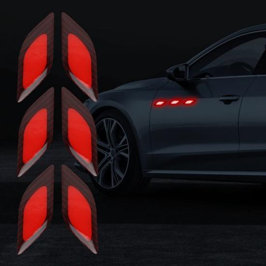 6pcs Reflective Stickers for Collision Protection In Cars & Motorcycles
