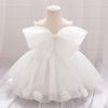 Robe en Tulle à Volants Une Épaule pour Bébés Filles Robe de Princesse Baptême Tenue de Fête pour Tout-Petits