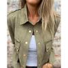 Women's Suede Jacket Lapel Long Sleeve Metal Zipper Outerwear Autumn Winter Coat
