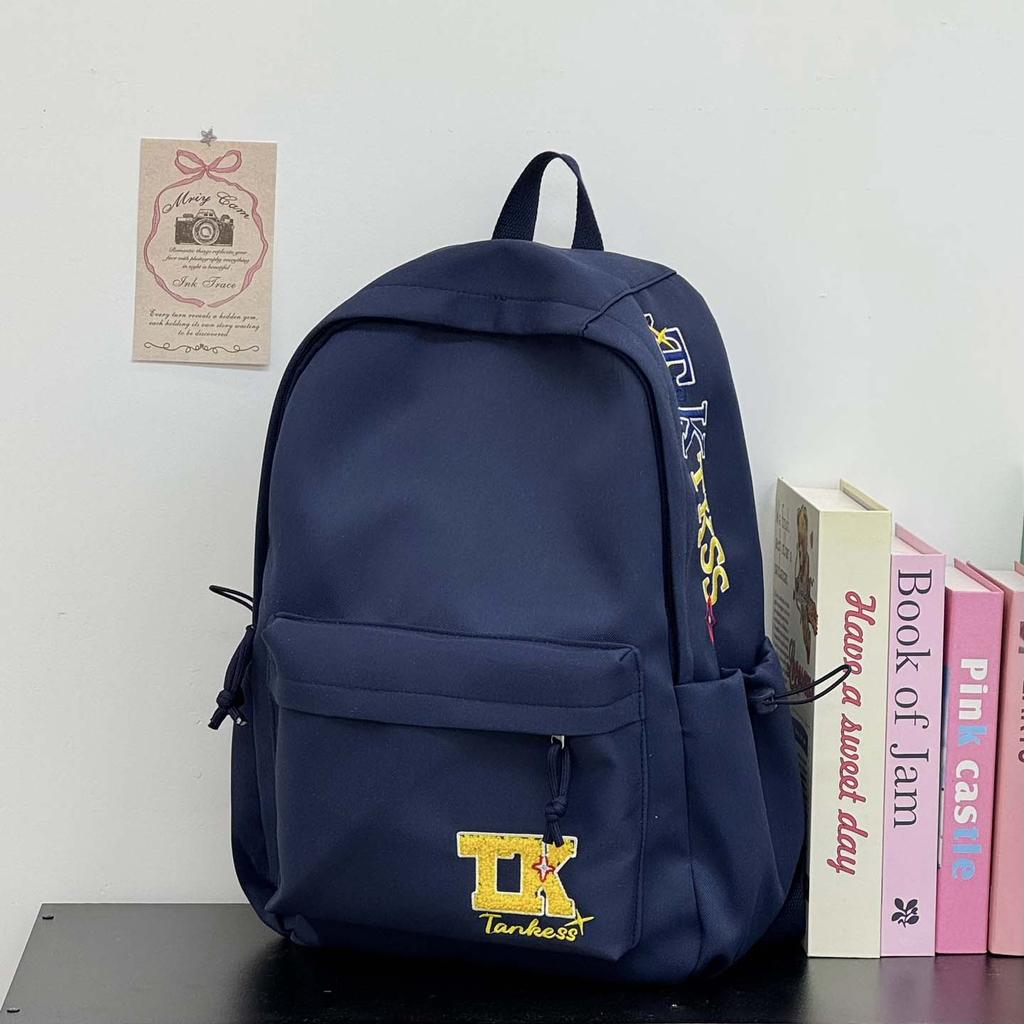 Schoolbag Junior High School Student Schoolbag Women's Trend Letters Large Capacity Leisure Travel Backpack New College Student Backpack Men