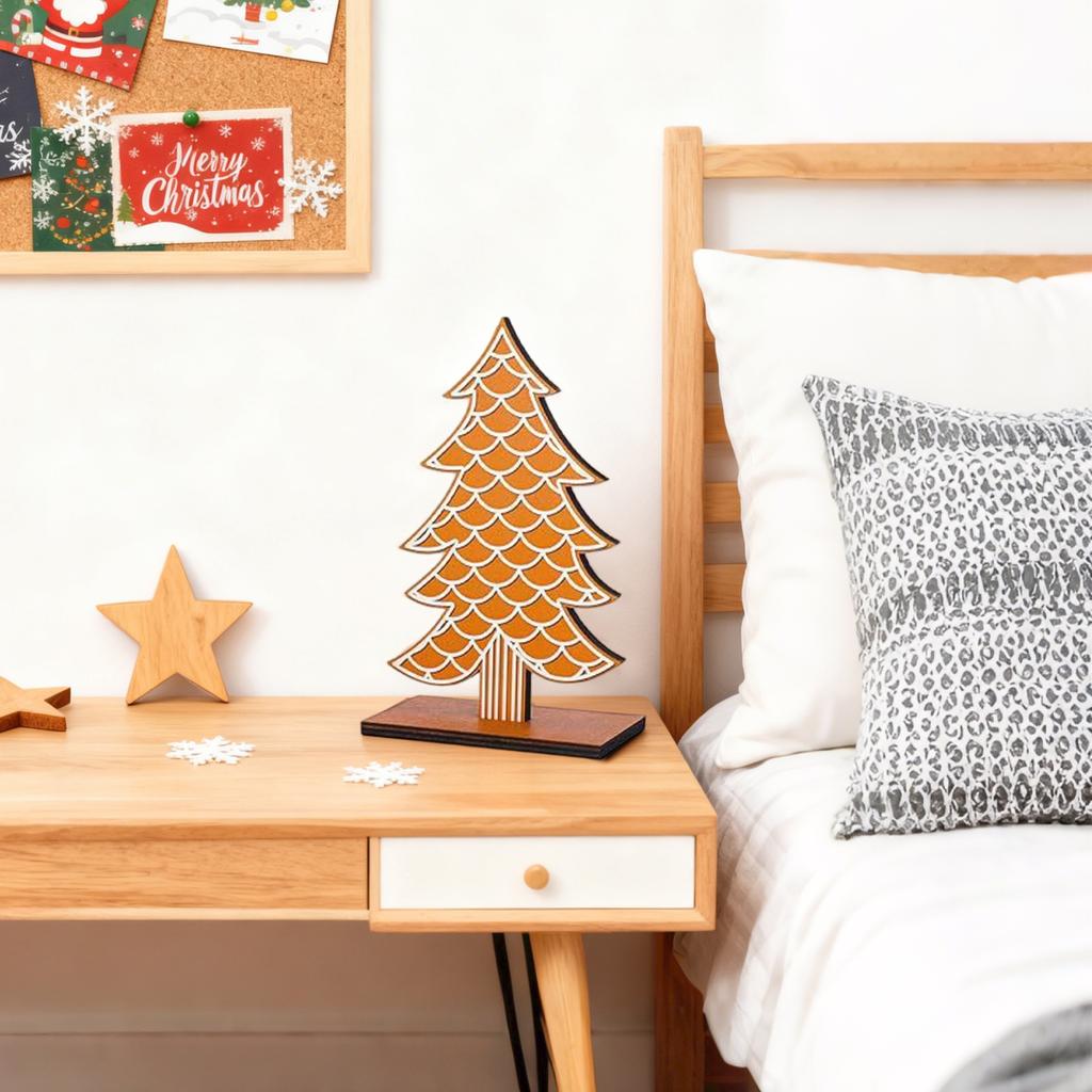 1 Pack 3pcs Christmas Wooden Desktop Ornaments Letter Christmas Tree Scene Dress Props Decorations