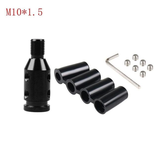 Universal Aluminum Alloy Car Auto Gear Manual Shift Knob Adapter Black for Non Threaded Shifters M12x1.25 M10x1.5 SK-1054-BK
