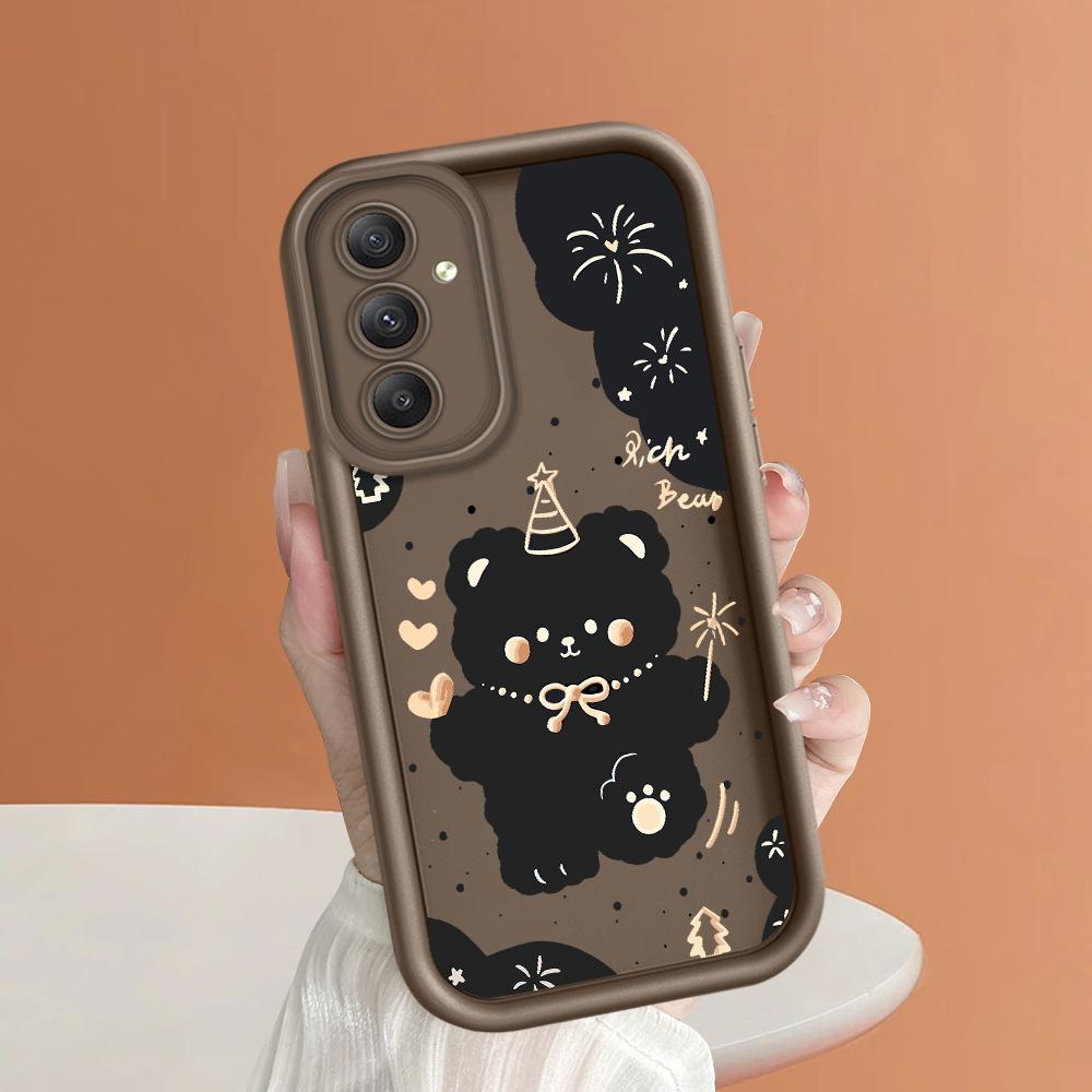 

Мягкий силиконовый квадратный чехол с рисунком лестницы для телефона, полное покрытие, противоударный защитный резиновый чехол для камеры для Samsung Samsung A26 5G коричневый