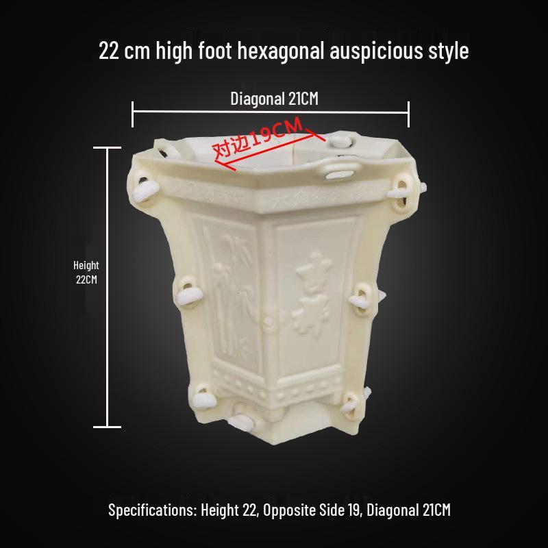 Hexagonal Orchid Cement Mold: High-Leg Concrete Planter Template for DIY Garden Projects Plastic