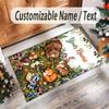Family Friends Theme Crystal Velvet Rug Personalized Custom Name Text Soft Floor Mat Home Decor