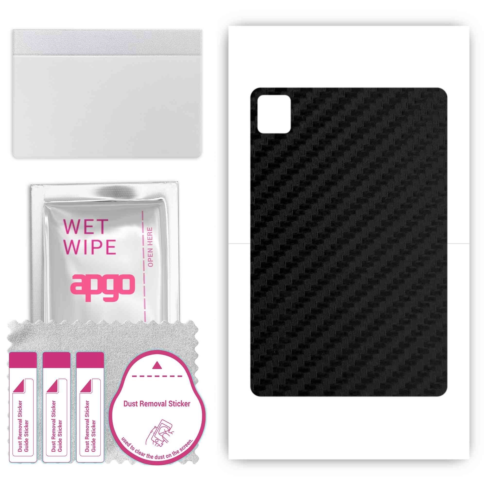 

apgo Protective Skin Sticker for the back compatible with TCL Tab 10s New Wifi, Wrap Film, Foil, Vinyl - Pattern Carbon Black