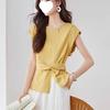 Fashion Suit - Summer Style Slimming Sleeveless Trendy Multi-purpose Shirt Plus Wide-leg Pants Set