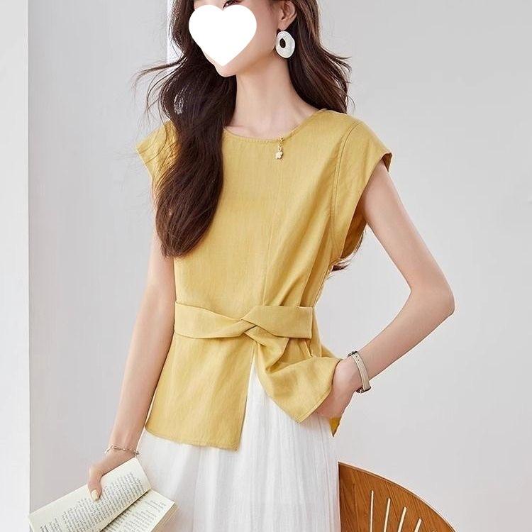 Fashion Suit - Summer Style Slimming Sleeveless Trendy Multi-purpose Shirt Plus Wide-leg Pants Set