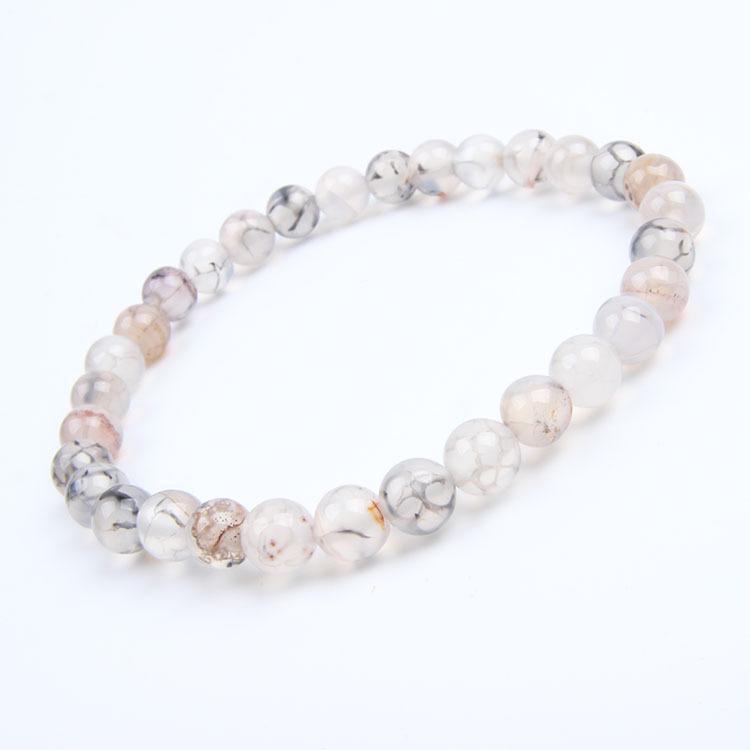 Red Agate Crystal Bracelet: Simple Round Beads, Couple Style Hand Jewelry