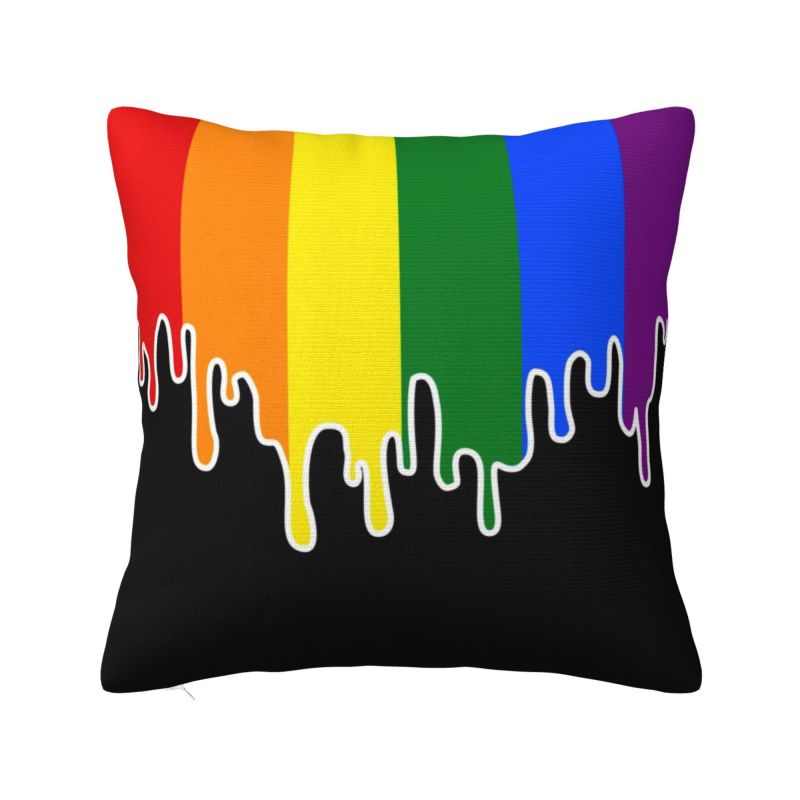 Distressed Gay Bear Pride Flag Stripe Throw Pillow Case Home Decor Cushions Cover For Sofa Car Seat Square Polyester Pillowslip