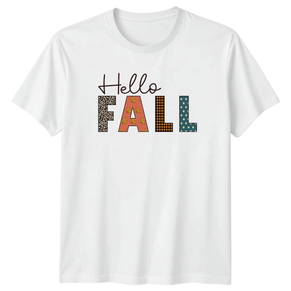 Hello Fall Unisexs TShirt Autumn Seasonal Gift For Her S