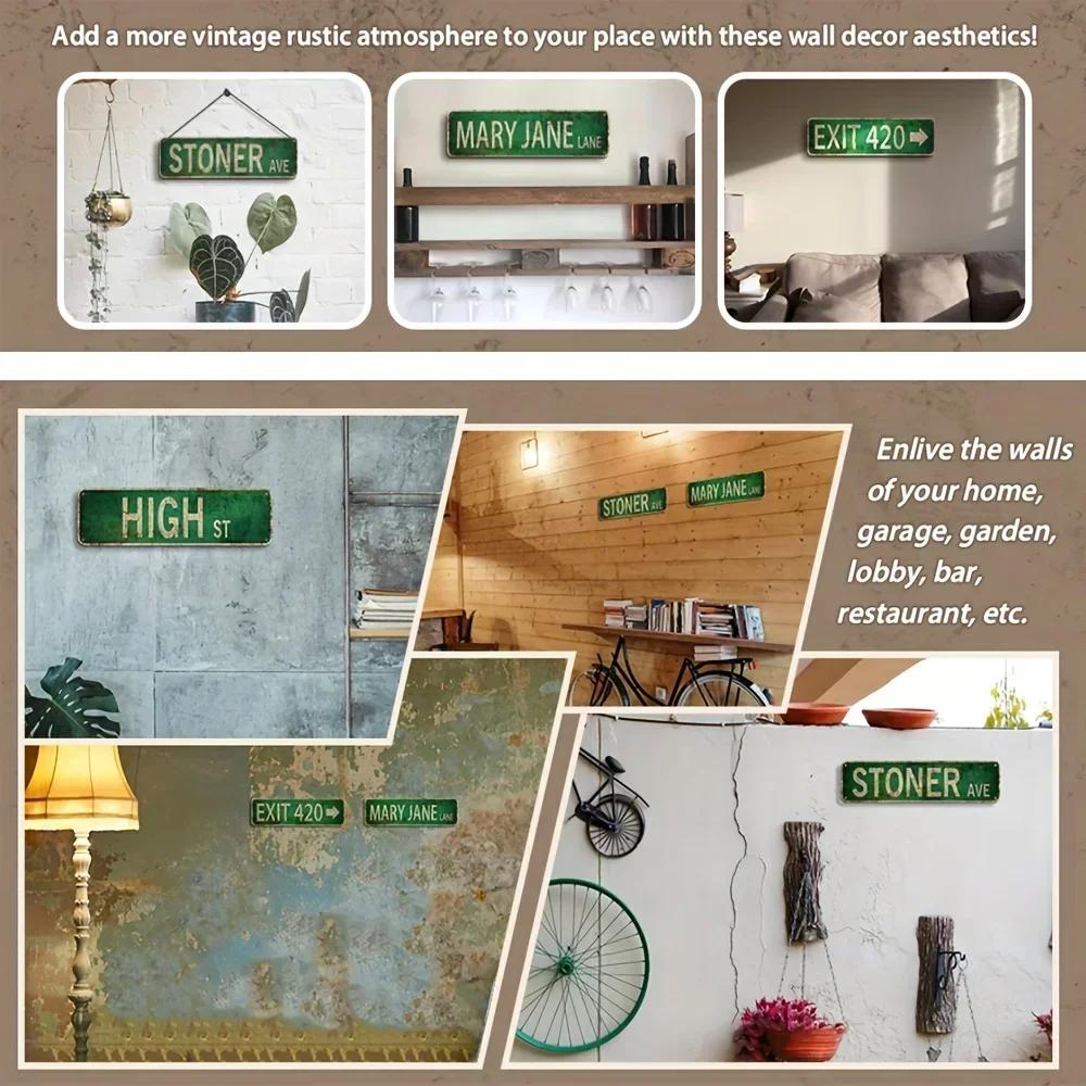 1ks, Vintage Country Retro Uliční cedule Stoner Avenue - 4''x16''/10cm*40cm - Skvělé pro dekoraci pokoje, domova a stěn